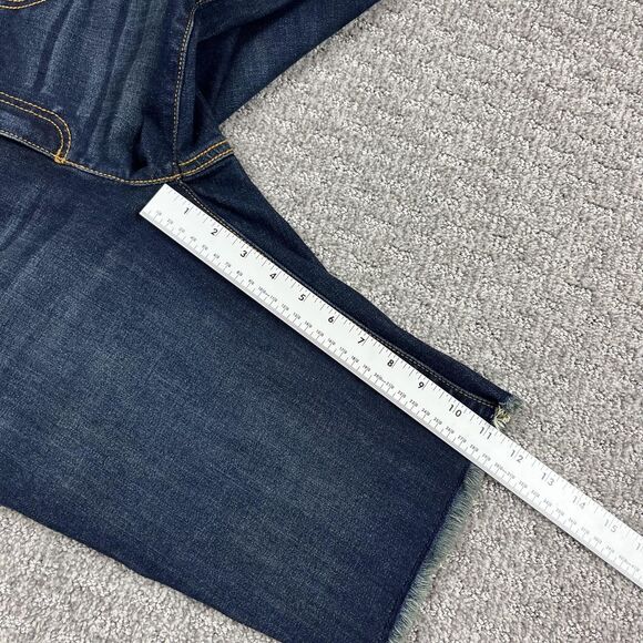 INC International Concepts Denim Bermuda Shorts Womens 6 Dark Wash Raw Hem - Picture 9 of 10